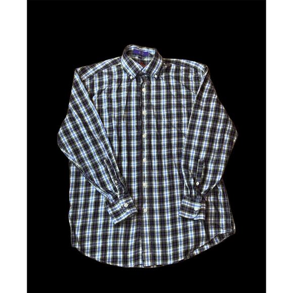 Alan Flusser Men's Multicolor Plaid Long Sleeve Button Down Shirt Size S - Picture 1 of 4